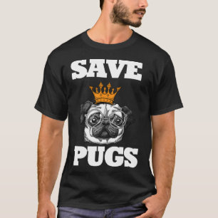 Camiseta Pug Save the Pug Lovers Dog Proprietários de Cacho