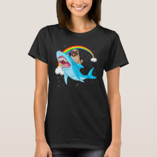 Camiseta Pug Shark Boys Meninas Crianças Espaço Galáxia Jaw