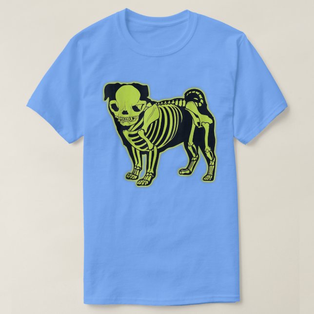 Camiseta Pug Skeleton Halloween (Frente do Design)