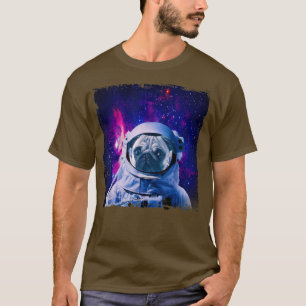 Camiseta Pug Space Dog Astronaut Galaxy Cães Cães Engraçado