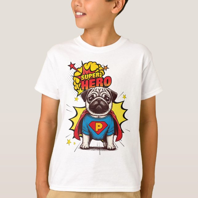 Camiseta Pug Super Hero (Frente)