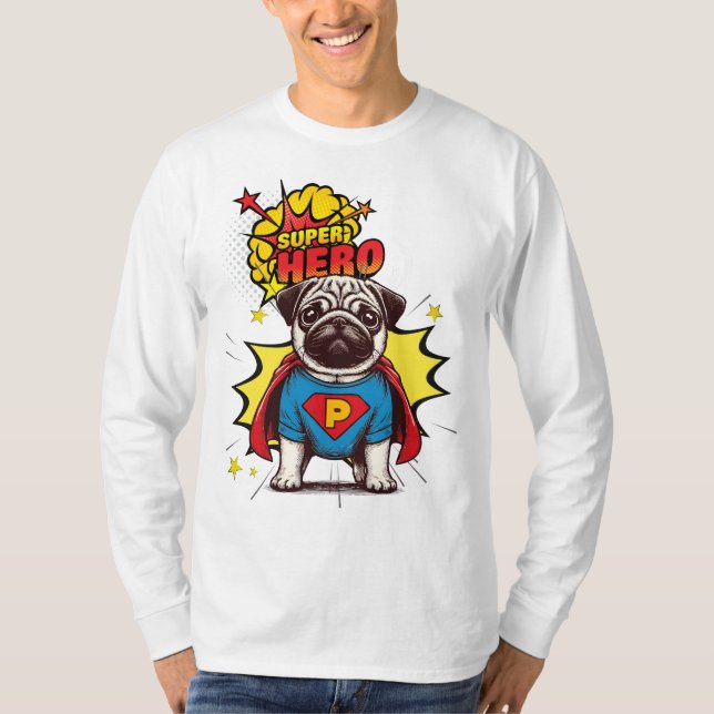 Camiseta Pug Super Hero (Frente)