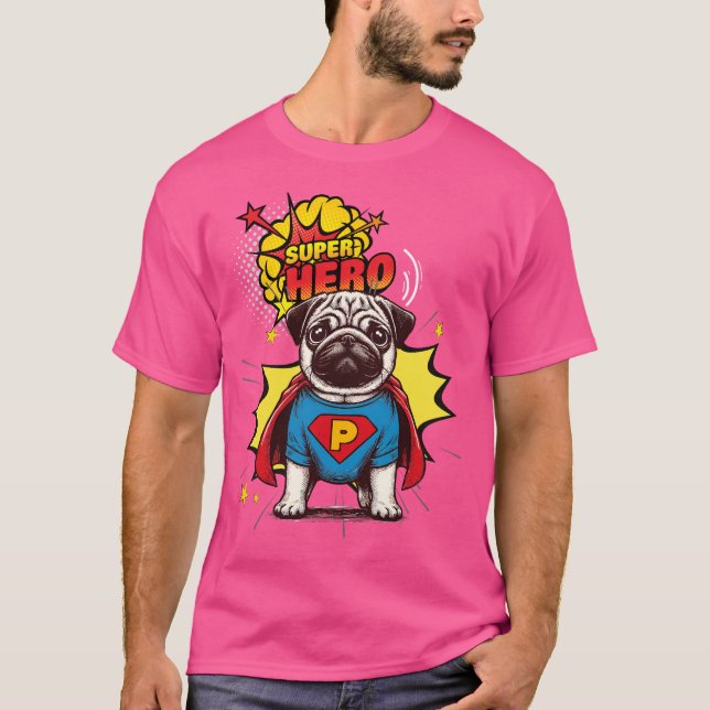 Camiseta Pug Super Hero (Frente)