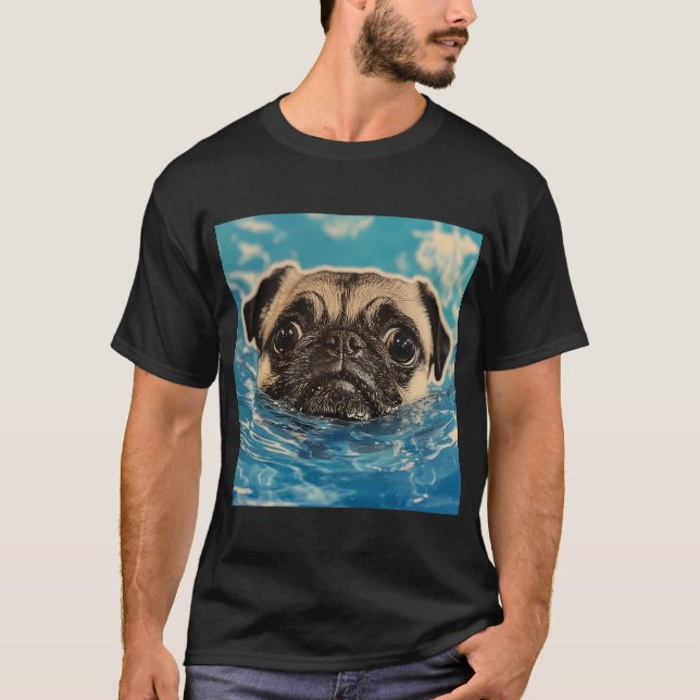 Camiseta Pug teacup e folhas de chá (Frente)