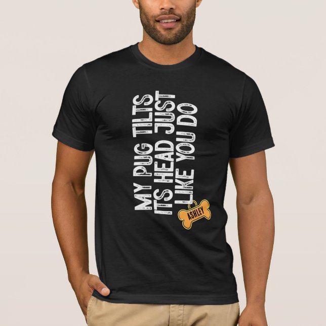 Camiseta Pug Tlits cabeça como você (Frente)