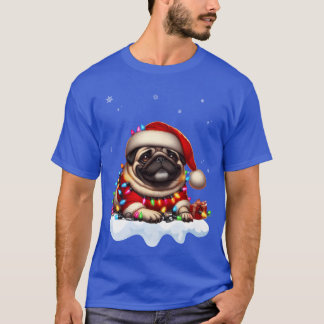 Camiseta Pug Ugly Christmas Pug Com o amigo Christmasree