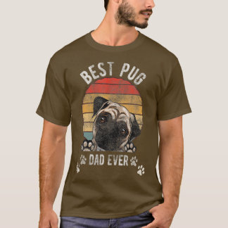 Camiseta Pug Vintage Retro Gifts - Best Pug Dad Ever - Dog