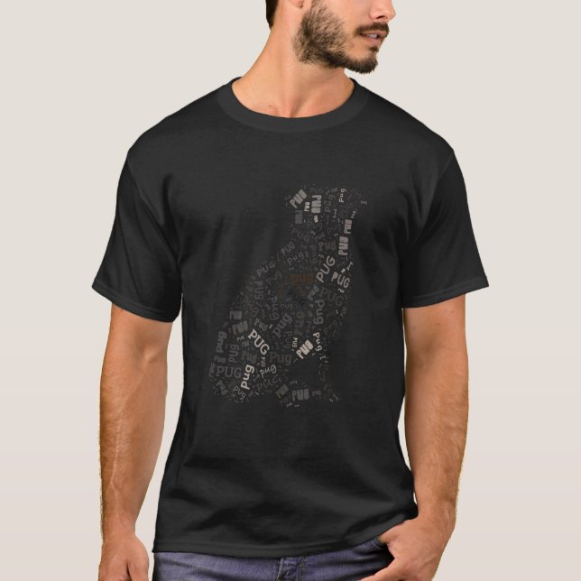 Camiseta Pug Wordart Cachorro Fofinho (Frente)