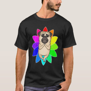 Camiseta Pug Yoga Flower Mandala Meditação Nam