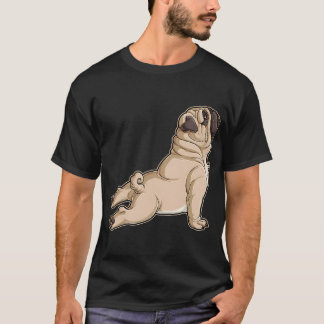 Camiseta Pug Yoga T Homens Mulheres Amantes de Cães Filhote