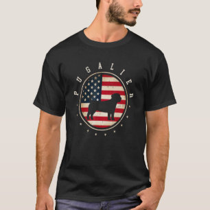 Camiseta Pugalier U Sinalizador 4 de julho Cachorro Pai Mãe