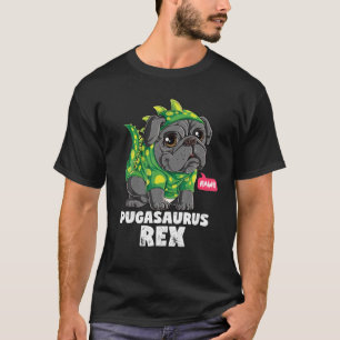 Camiseta Pugasaurus T Rex Pug Dinossauro Costume Engraçado
