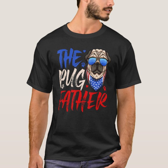 Camiseta Pugdad Pug Pai Dia de os pais Pug Tee (Frente)