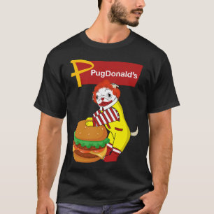 Camiseta PugDonalds-Pug Hambúrguer Palhaço Clássico 214