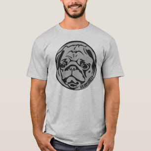 Camiseta pugface de prata e preto