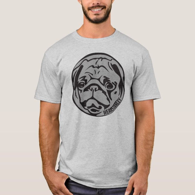 Camiseta pugface de prata e preto (Frente)