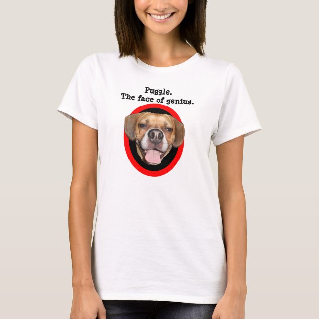 Camiseta Puggle. A cara do gênio (Frente)