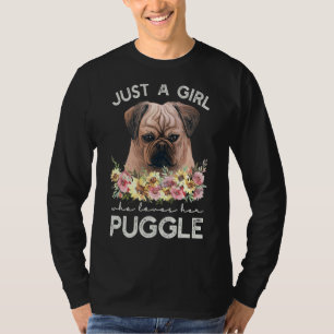 Camiseta Puggle Apenas Uma Menina Que Ama Seu Puggle