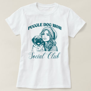 Camiseta Puggle Dog Mamãe Social Club Line Art for Women