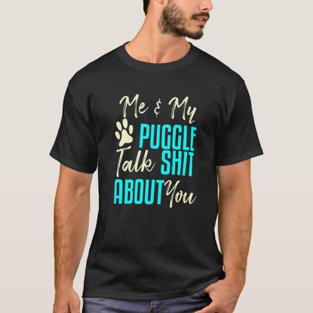 Camiseta Puggle Dog Pug Beagle Ideia do Pai (Frente)