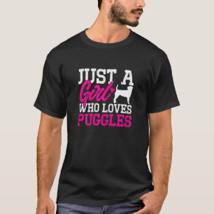 Camiseta Puggle Gráfico Para Mulheres Meninas Crianças Pugg