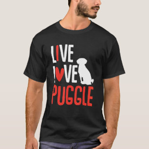 Camiseta Puggle Gráfico Para Mulheres Meninas Viva Ame Pugg