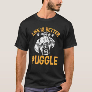 Camiseta Puggle Graphic Para Mulheres Homens Crianças Puggl