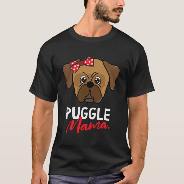 Camiseta Puggle Mãe Cachorro Cachorro Dando Presente (Frente)