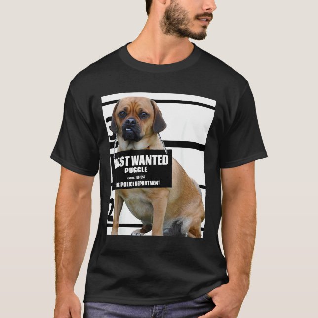 Camiseta Puggle Mais Procurada Pug Beagle Fofo (Frente)