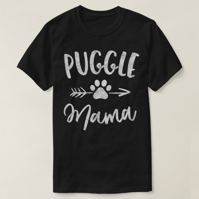 Camiseta Puggle Mama Pug Beagle Proprietário do Fanfarrão p (Frente do Design)