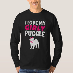 Camiseta Puggle Pug Beagle Girl Dog Girly Gender Reveal Cu