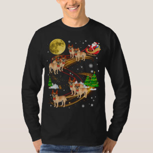 Camiseta Puggle Reindeer Papais noeis De Cachorro De Natal