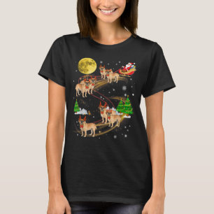 Camiseta Puggle Reindeer Papais noeis de Natal Do Cão De N