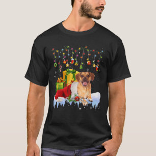 Camiseta Puggle Santa Hat Natal Luz Natal Pajama