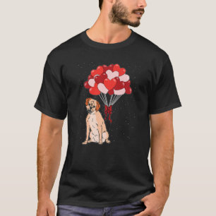 Camiseta Puggt Heart Balloon Dia de os namorados Cute Dog P