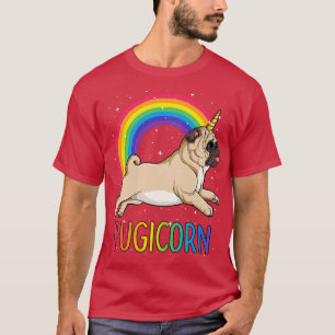Camiseta Pugicorn Pug Unicorn Crianças Mulheres Espaço Galá