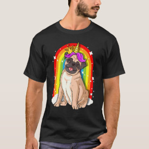 Camiseta Pugicorn Pug Unicórnio Espaço Arco-íris Galáxia