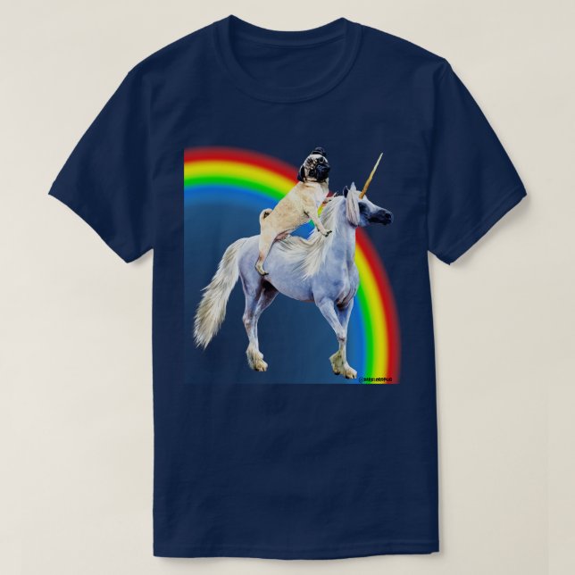 Camiseta Pugicorn Rainbow (Frente do Design)