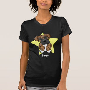 Camiseta Pugilista rajado da estrela de Kawaii