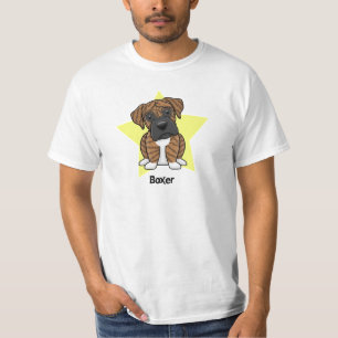 Camiseta Pugilista rajado da estrela de Kawaii