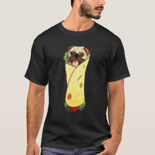 Camiseta Pugrito Cachorro Pug Mexicano Comida Burrito