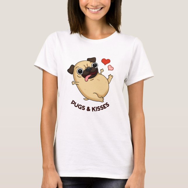 Camiseta Pugs E Beija Cachorro Engraçado (Frente)