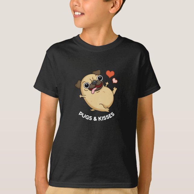 Camiseta Pugs E Beija Cachorro Engraçado Pun Dardo BG (Frente)