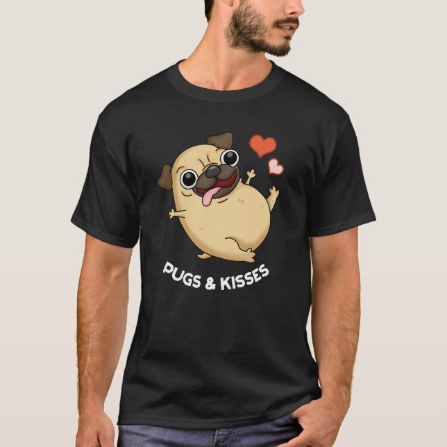 Camiseta Pugs E Beija Cachorro Engraçado Pun Dardo BG (Frente)