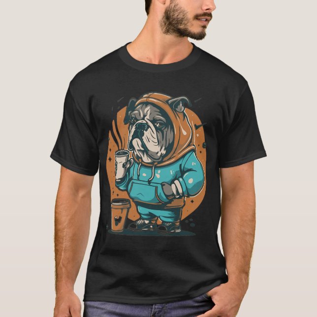 Camiseta Pugs E Café Clássico  (Frente)