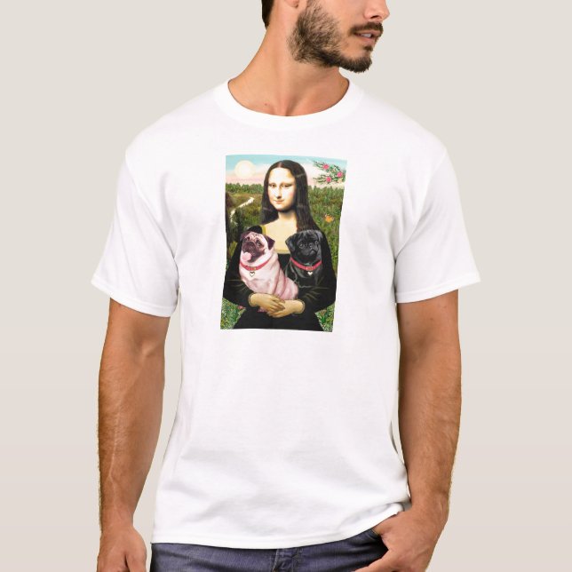 Camiseta Pugs (Fawn + Blk) - Mona Lisa (Frente)