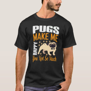 Camiseta Pugs me fazem feliz