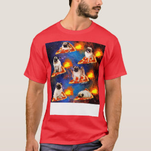 Camiseta Pugs na Pizza Espacial