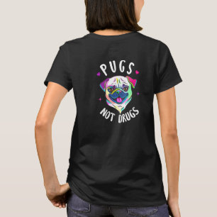 Camiseta Pugs Não Drogas Amor Canino Animais de Estimação M