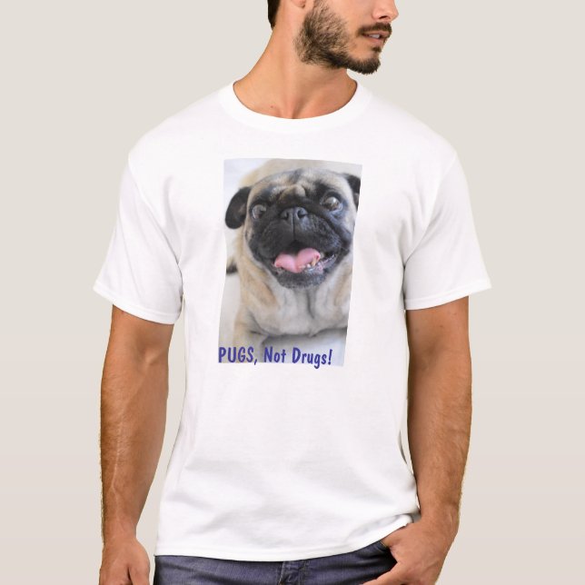 Camiseta Pugs, não Tshirt das drogas (Frente)
